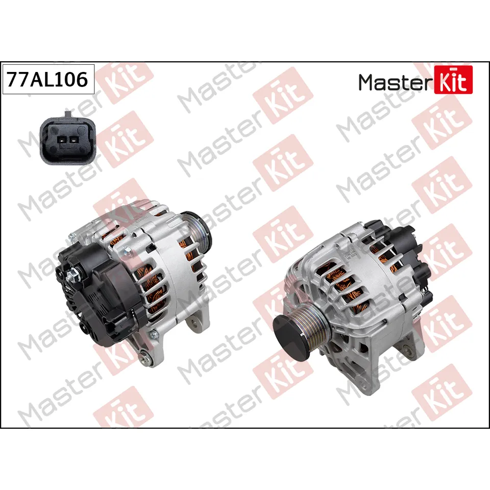 Генератор Nissan TERRANO (D10)/Renault DUSTER (HS_) 2011 - (14V 120A) MASTERKIT 77AL106