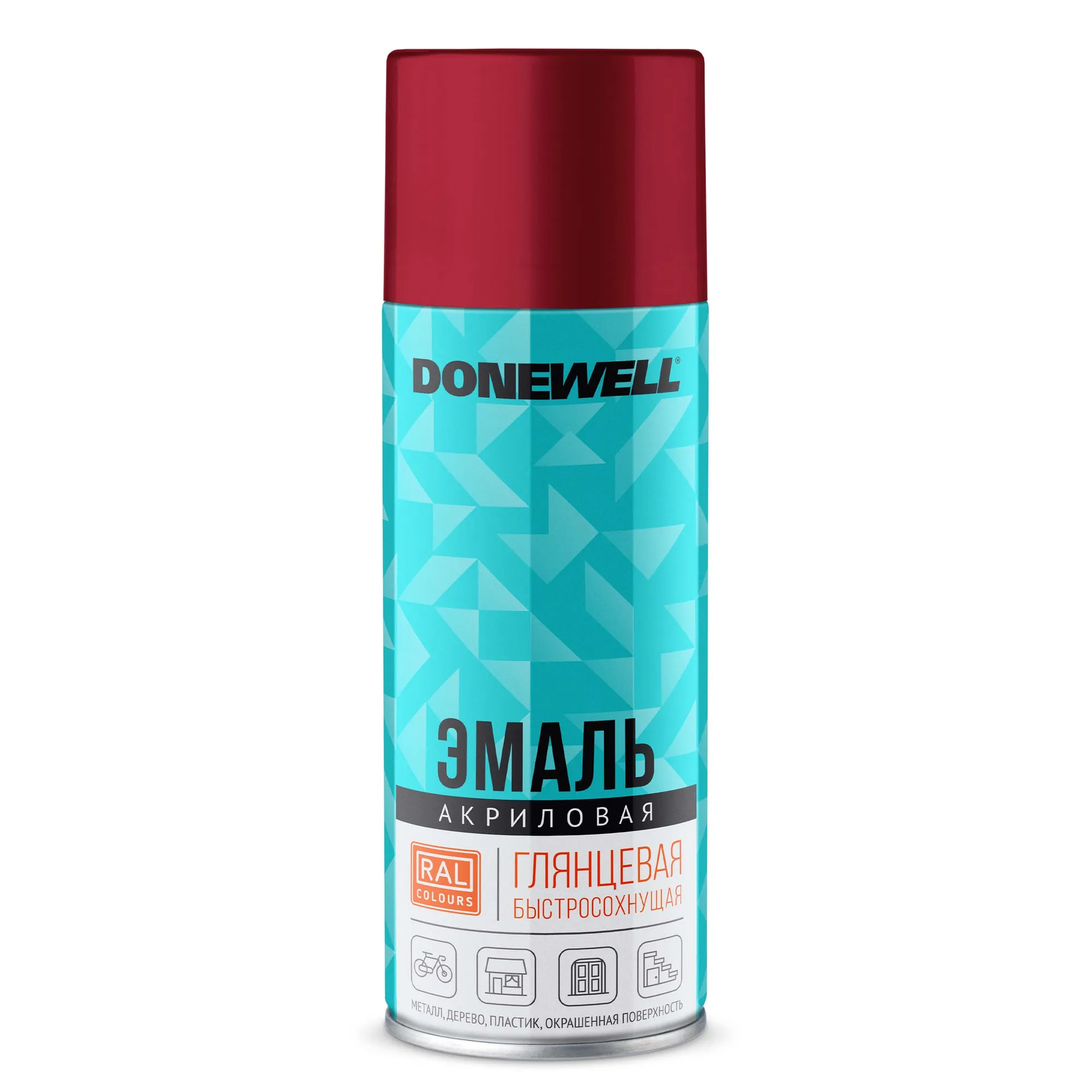 Эмаль универсальная акриловая Вишнёвая глянцевая RAL 3011 520 мл DONEWELL DW-A3011