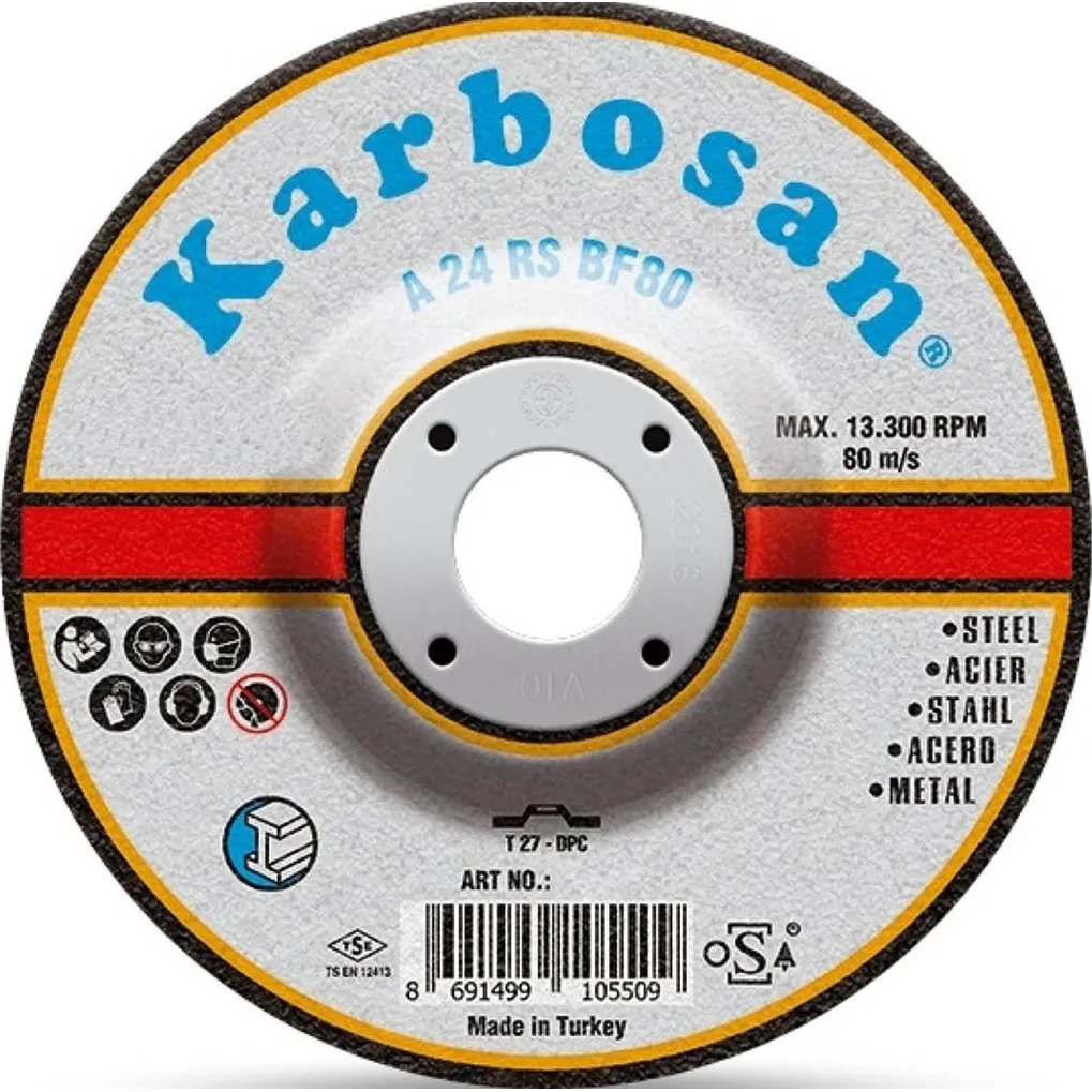 Диск шлифовальный по металлу Karbosan (115х6,4х22) (Арт.910550) KARBOSAN KAR-910550