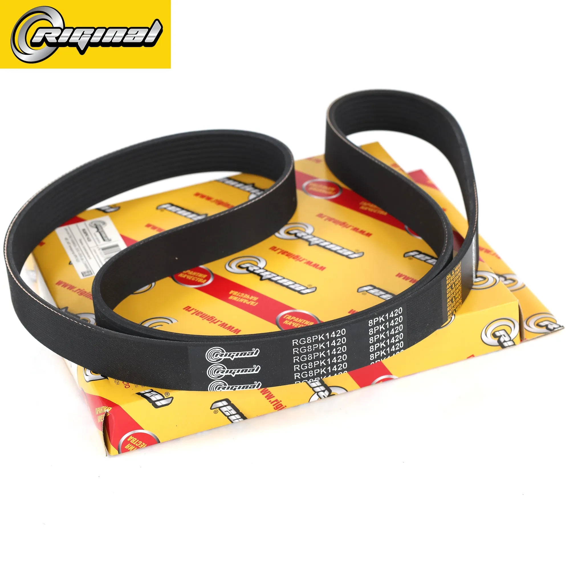 Ремень поликлиновой 8PK1420 для а/м КАМАЗ, ПАЗ дв.CUMMINS 4BT,6BT генератор Riginal RG8PK1420
