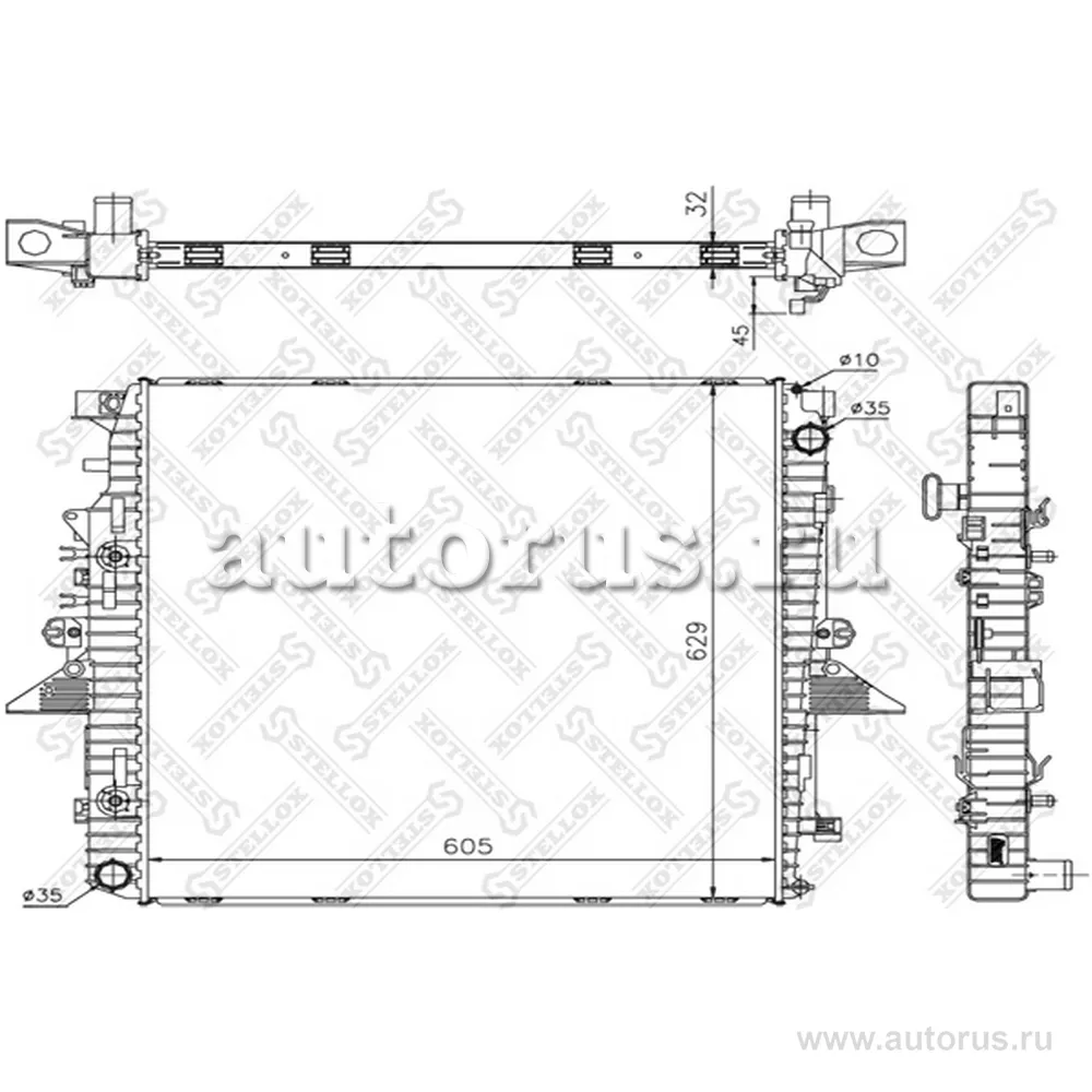 Радиатор системы охлаждения Land Rover Discovery, Range Rover Spor STELLOX 10-26290-SX
