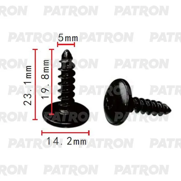 Саморез (комплект 10шт) VW Применяемость: Саморез 5x23.1mm PATRON P372206S