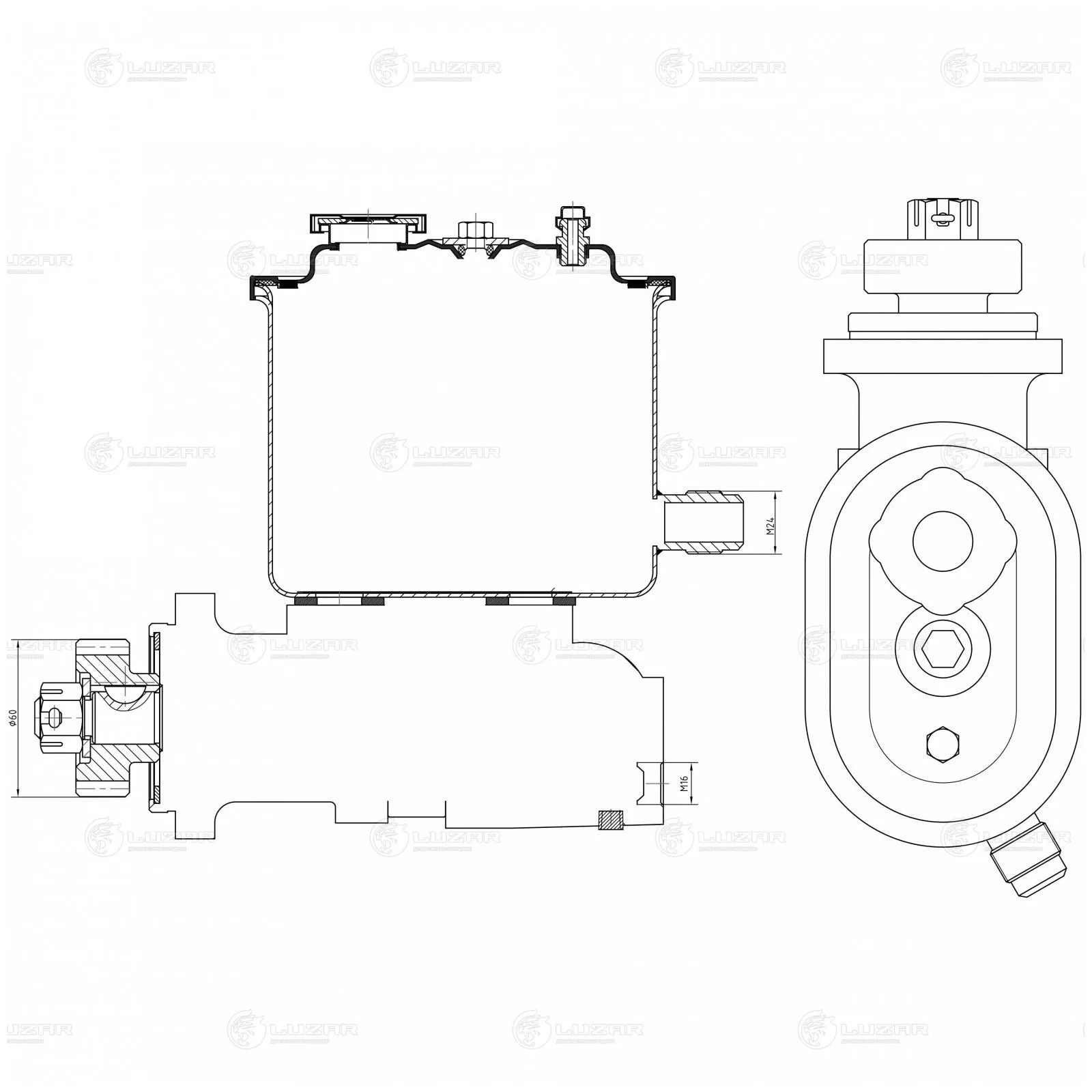 Насос ГУР для КАМАЗ 4310 (в сборе с бачком) LUZAR LPS 0704