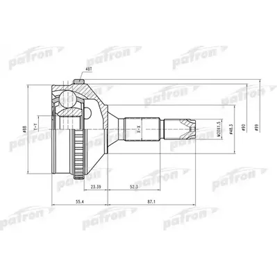 ШРУС наружн к-кт [A:21, B:34, C:48.5] PEUGEOT: 206 AT 0 PATRON PCV2056