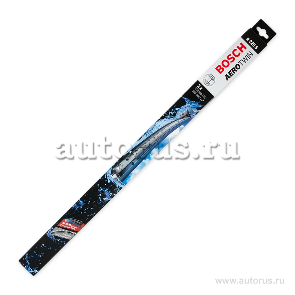 Щетка стеклоочистителя 650/550 мм бескаркасная комплект 2 шт BOSCH AeroTwin 3 397 007 225