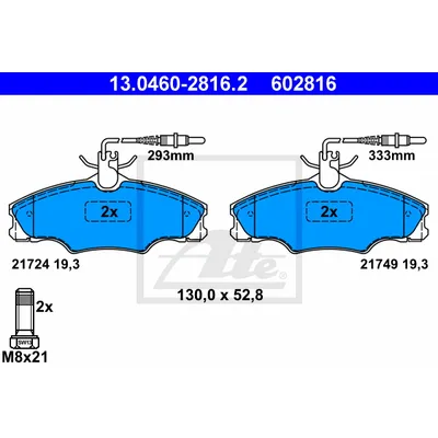 Колодки торм. пер. Peugeot 406 1.6/1.8 16V/1.9TD 16V 04