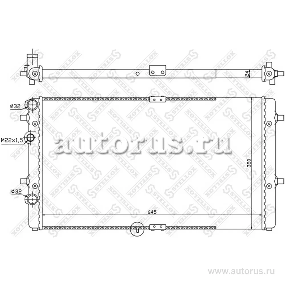 Радиатор системы охлаждения seat cordoba/ibiza 1.0-1.6i/1.9tdi/1.9sdi 99-02 STELLOX 1026569SX