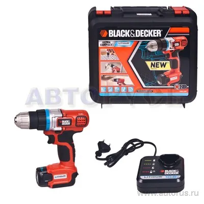 Дрель аккумуляторная 12В BLACK&DECKER EGBL108K
