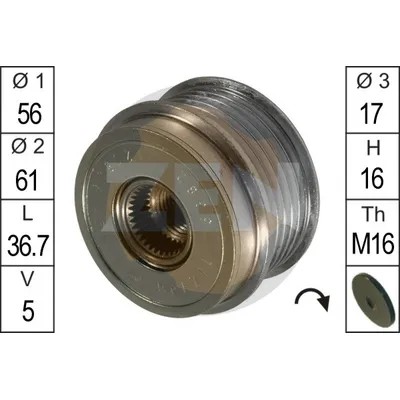 Шкив генератора AUDI A4, VW PASSAT 1.9TDi 96-00 ERA ZN5382