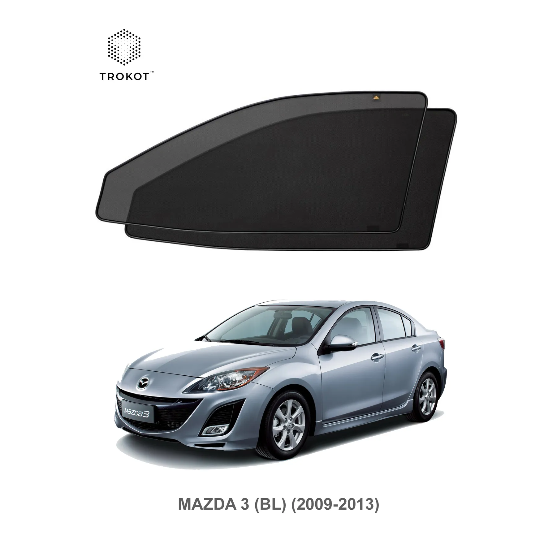 Комплект шторок на передние двери Mazda 3 (2) (BL) (2009-2013)
