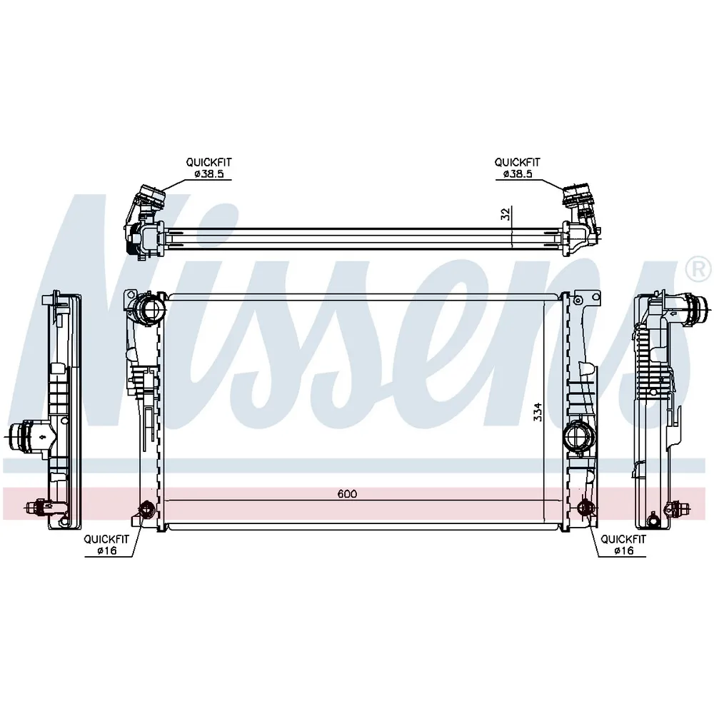 Радиатор основной BMW 1(F20)/2(F22)/3(F30)/4(F32) mot.N20/N55 NISSENS 60817