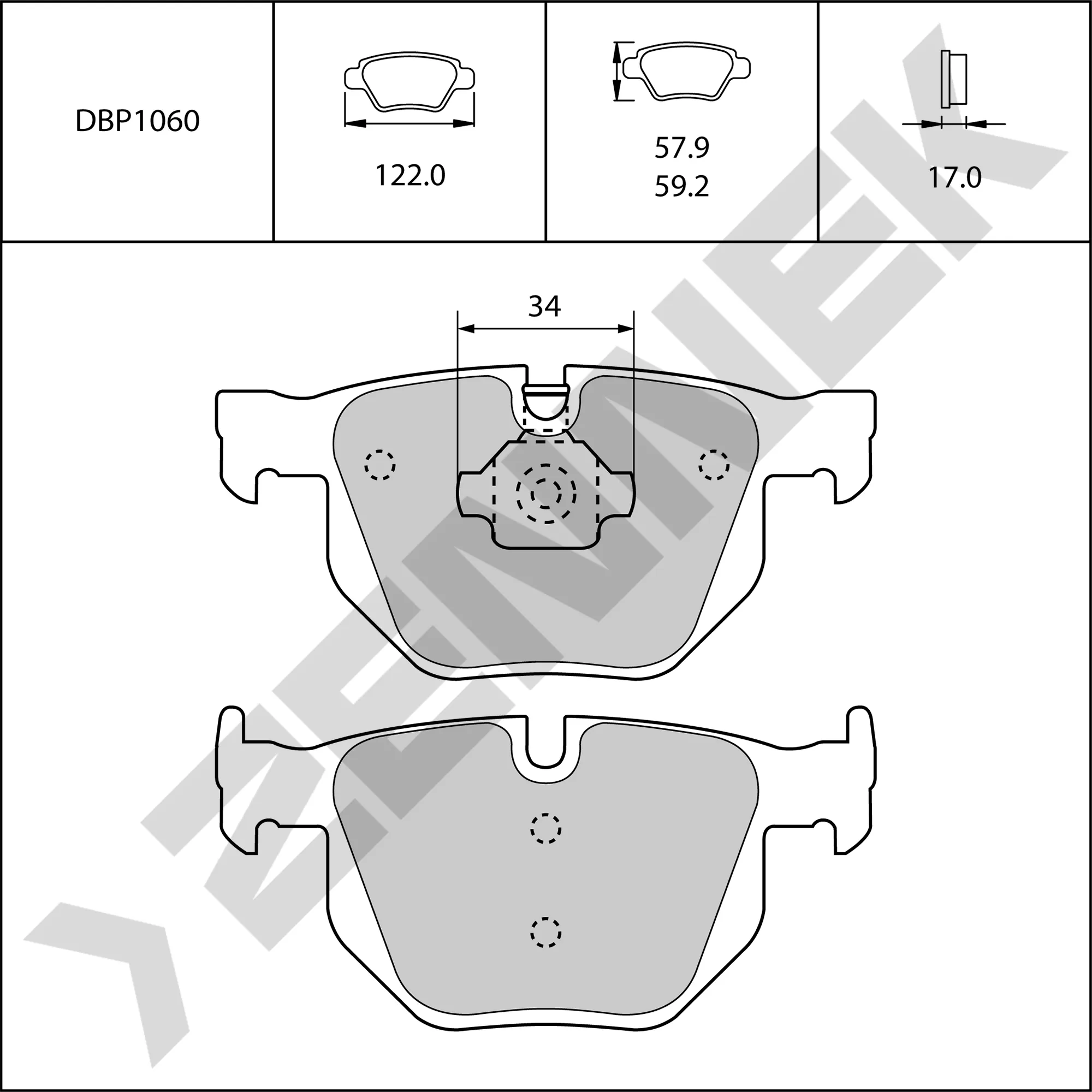 Колодки тормозные задние BMW X5 E70 06-13, X6 E71 08-14 ZENNEK DBP1060