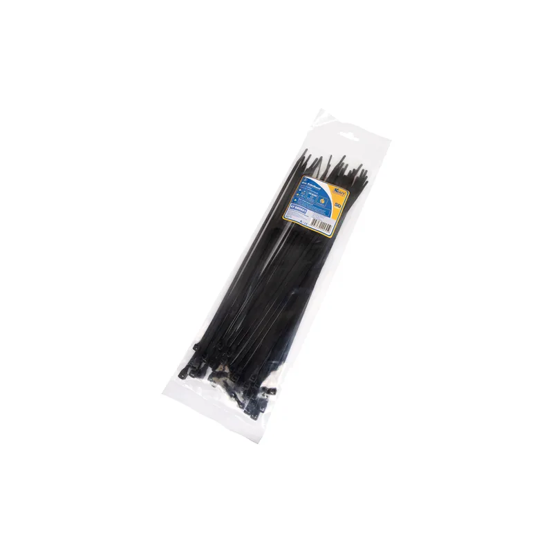 Стяжки нейлоновые, хомуты, черные 4.8x300 уп 50 шт KRAFT KT880621