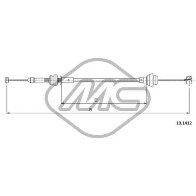 Трос газа FAVORIT 1° S. Metalcaucho 83296
