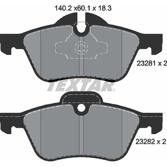 Колодки передние с противошумной пластиной Q+ MINI COOPER R50/52/53 TEXTAR 2328101
