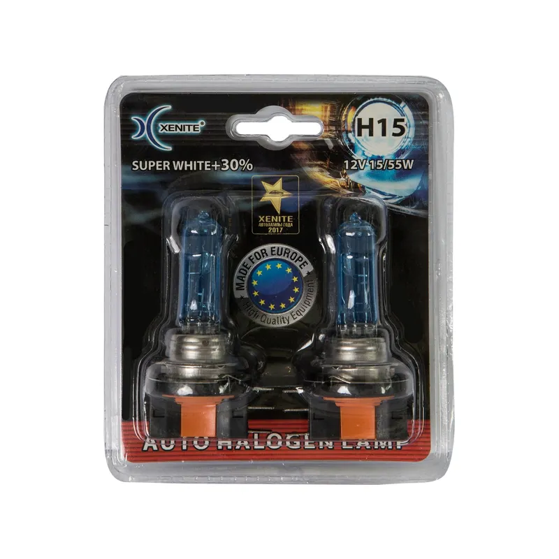 Галогенные лампы (12V) H15 (SUPER WHITE+30) (блистер 2 шт.) XENITE 1007068