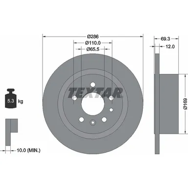 Диск тормозной задний с покрытием PRO OPEL/VAUXHALL TEXTAR 92067003