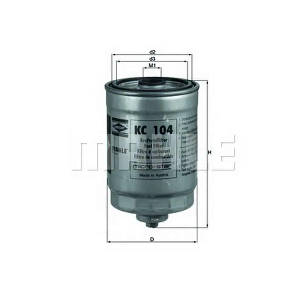 Фильтр топливный KNECHT/MAHLE KC104