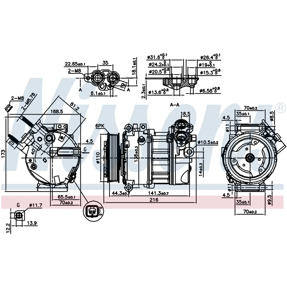 Компрессор кондиционера JAGUAR XF 08- NISSENS 890123