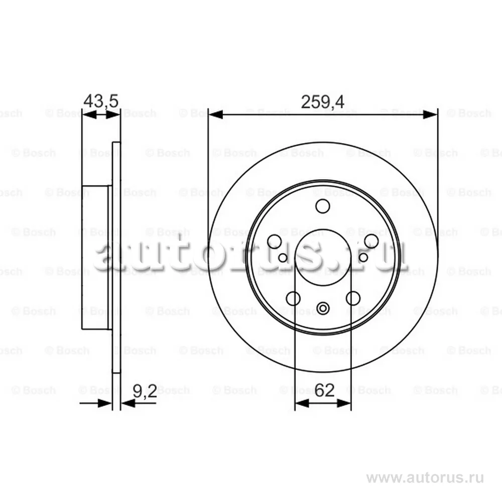 Диск тормозной задний BOSCH 0 986 479 C44