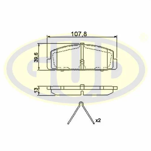 КОЛОДКИ ЗАД MAZDA 323 1.4-2.0TD 98-03/6 1.8-2.0D 02- ECO-LINE G.U.D GBP880128