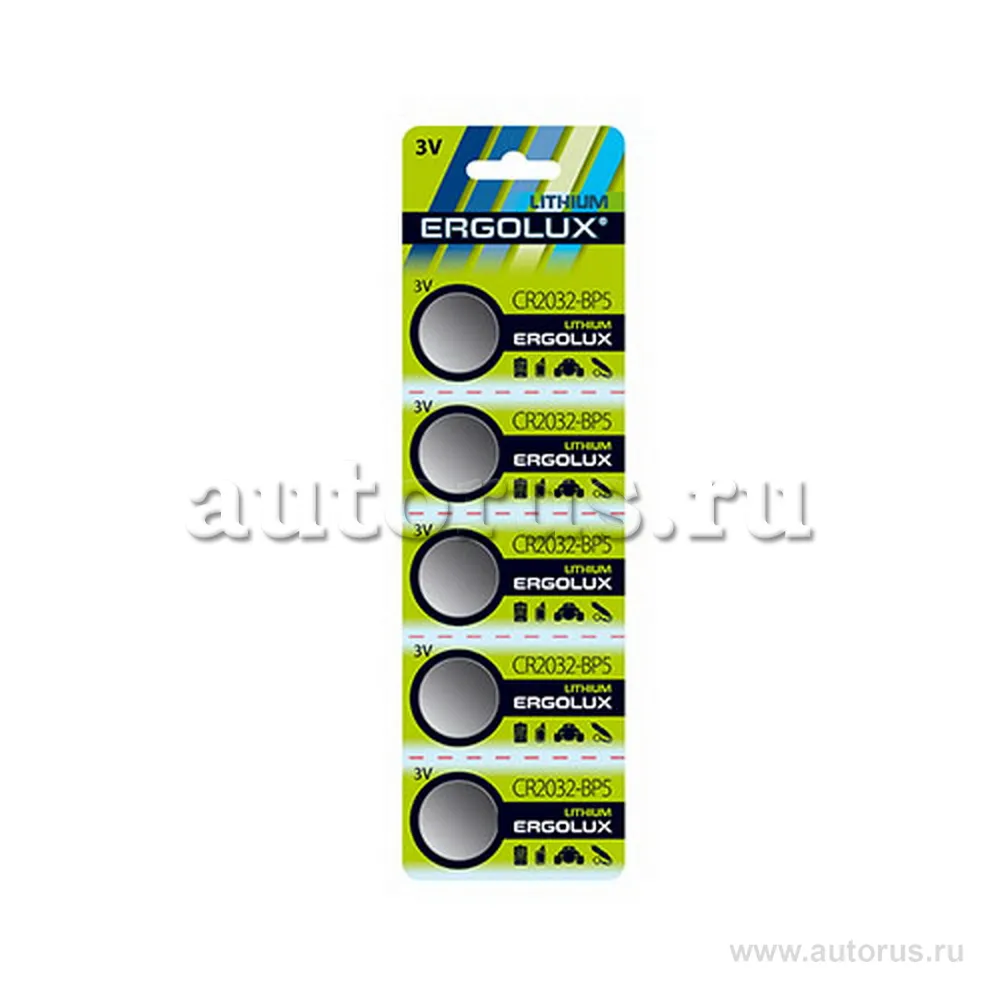 Батарейка литиевая ERGOLUX CR2032 3V (5 шт) CR2032-BP5