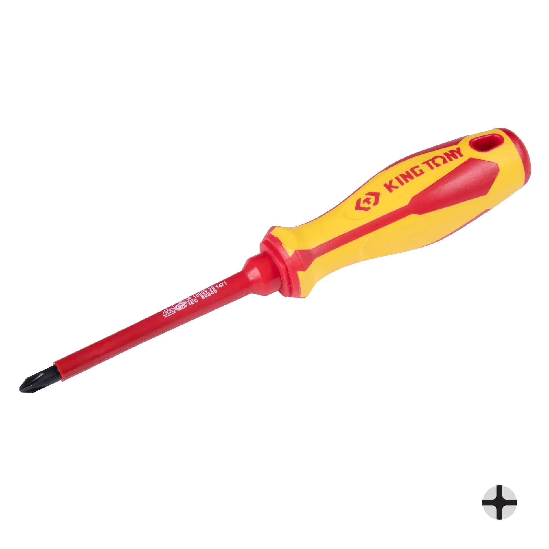 Отвертка крестовая Phillips N2, 100 мм, диэлектрическая KINGTONY 14710204