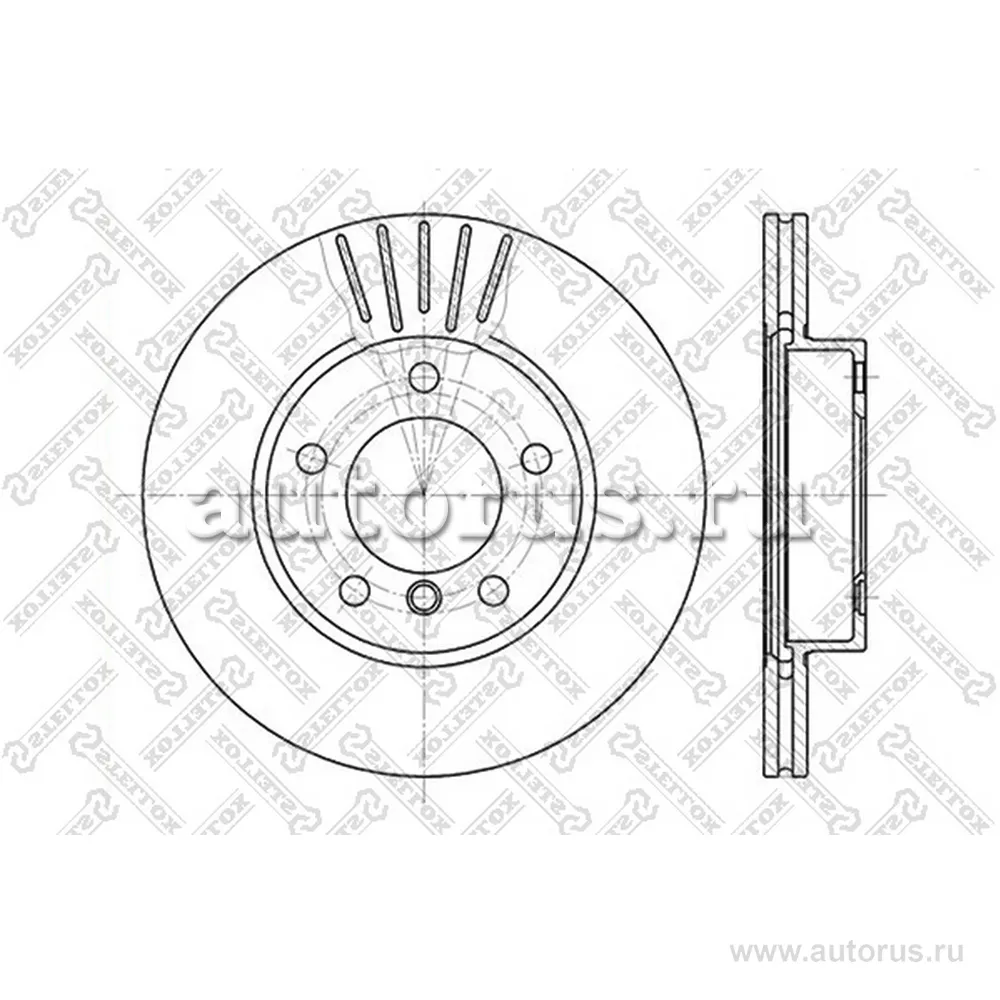 Диск тормозной передний BMW E36/E46 1.8-2.5D M42-M52 91> STELLOX 60201521V_SX