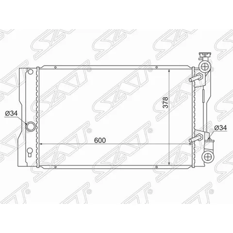 Радиатор TOYOTA COROLLA/MATRIX 08-/PONTIAC VIBE 08- USA SAT TY0001-140