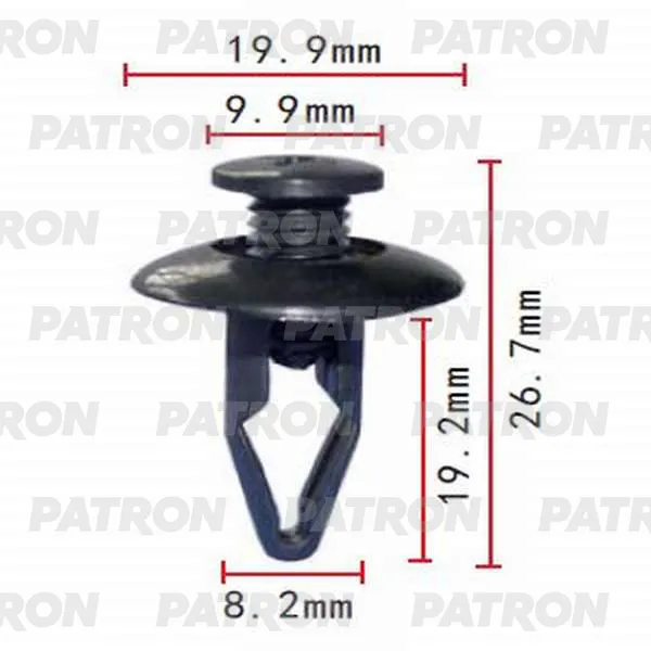 Клипса пластмассовая (комплект 10шт) Ford, Infiniti, Kia, Mazda, Nissan PATRON P37-0079S