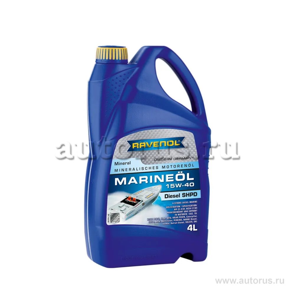 Моторное масло RAVENOL Marineoil Diesel SHPD SAE 15W-40 (4л) new 1163100-004 (4014835730090)