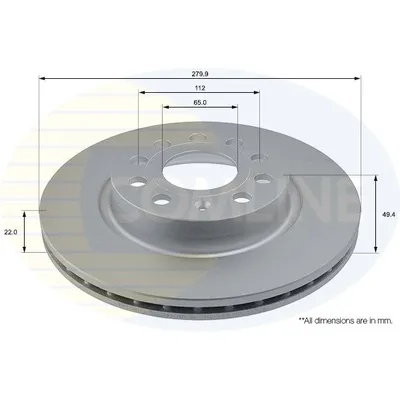 Диск тормозной VW GOLF V 08- GOLF VI 08- SKODA YETI 09- COMLINE ADC1456V