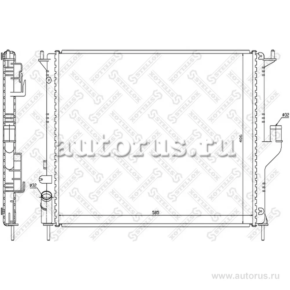 Радиатор системы охлаждения паяный Renault Logan 1.6/1.5D 08> STELLOX 10-25450-SX