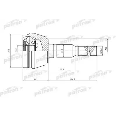 ШРУС наружн к-кт 33x52x28 OPEL: Astra 98- PATRON PCV1290