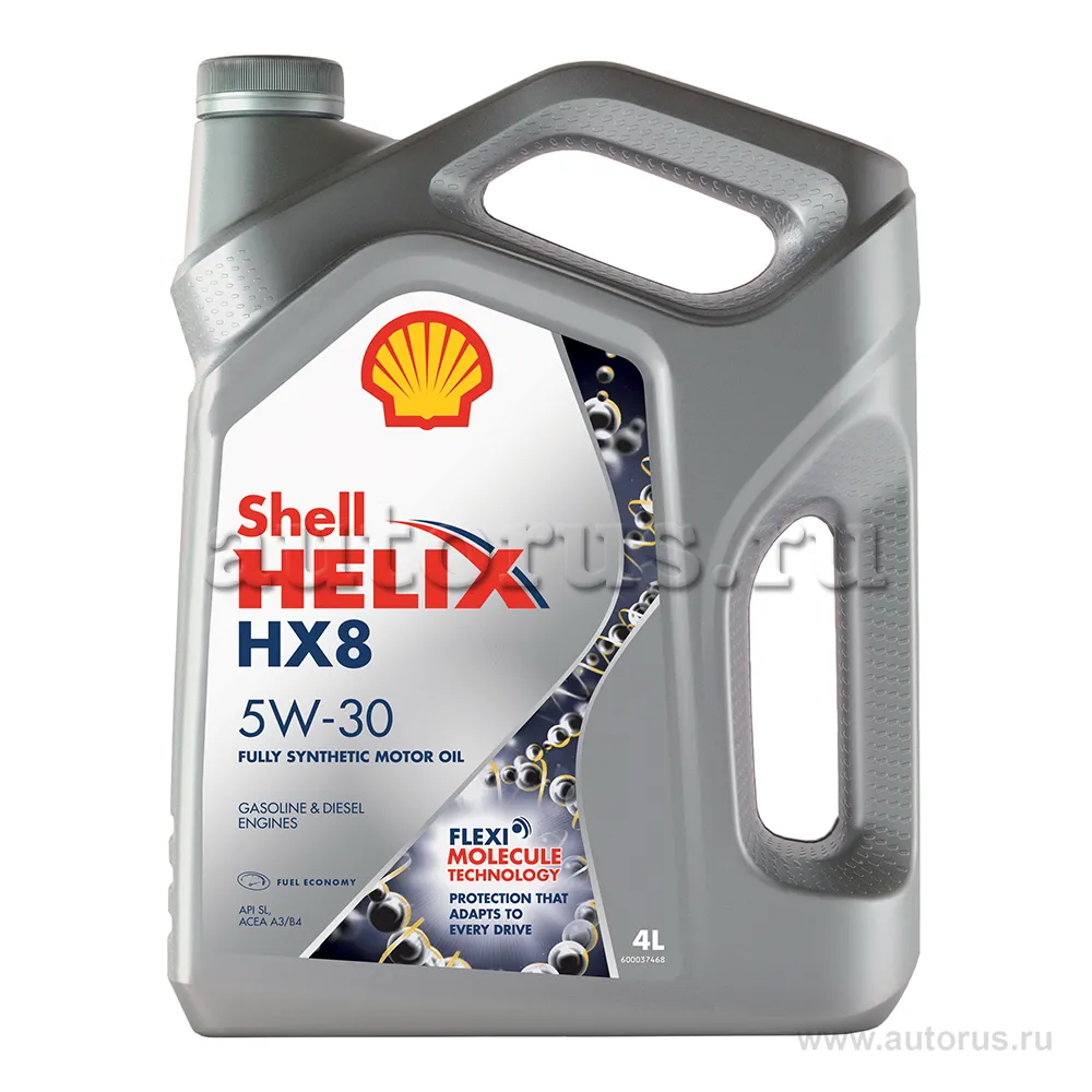 Масло моторное SHELL Helix HX8 Synthetic A3/B4 5W-30 синтетическое 4 л 550040542