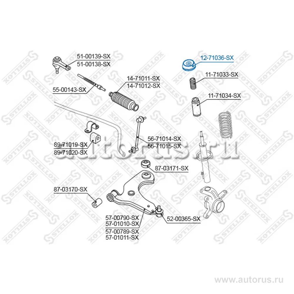 Опора амортизатора пер. Mazda 121 96 STELLOX 1271036_SX