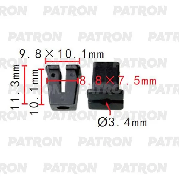 Клипса пластмассовая Применяемость: Клипса 8.8x7.5мм PATRON P37-2141