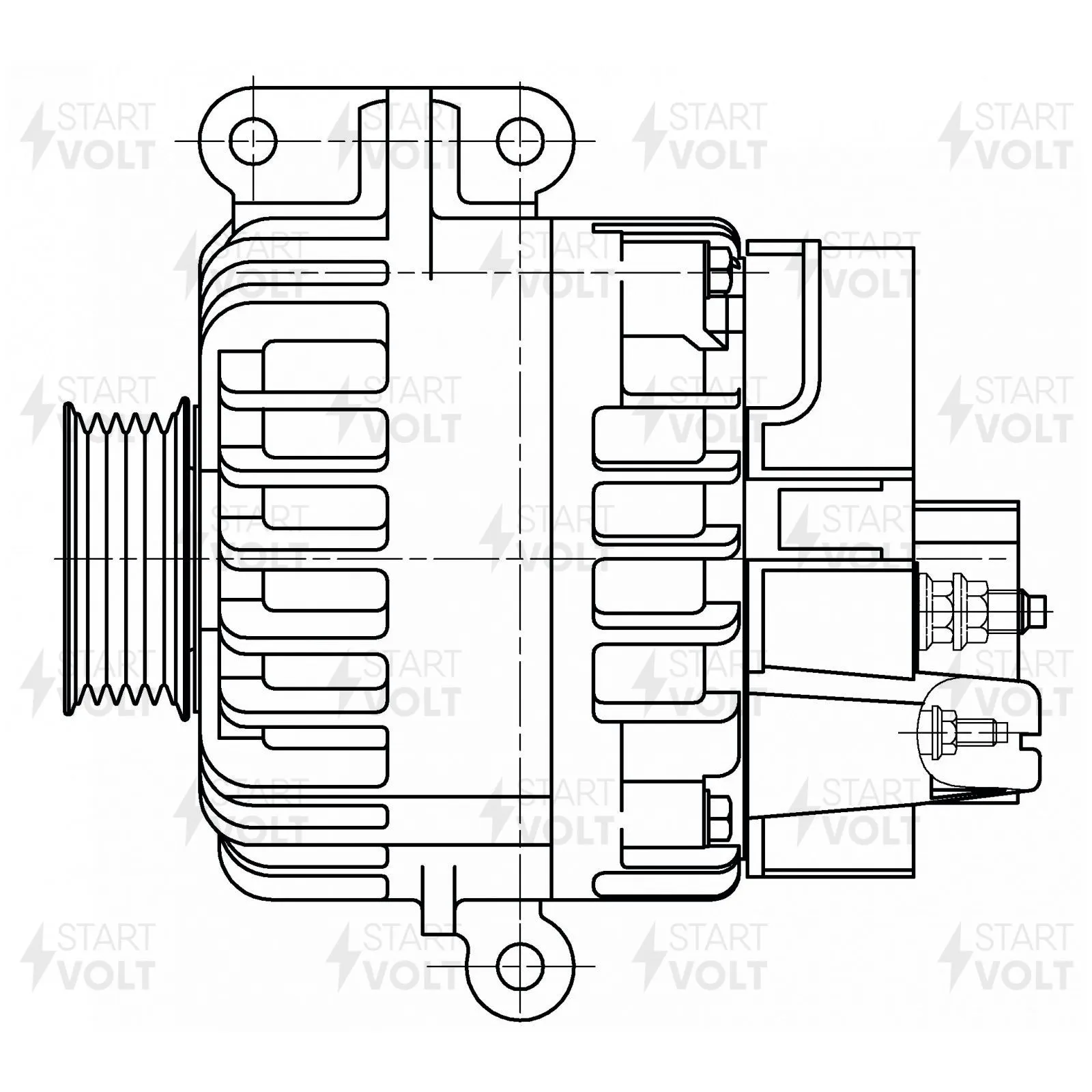 Генератор для а/м FIAT ALBEA (02-)/DOBLO (05-)/GRANDE PUNTO (05-) 1.4I 70A STARTVOLT LG 1601
