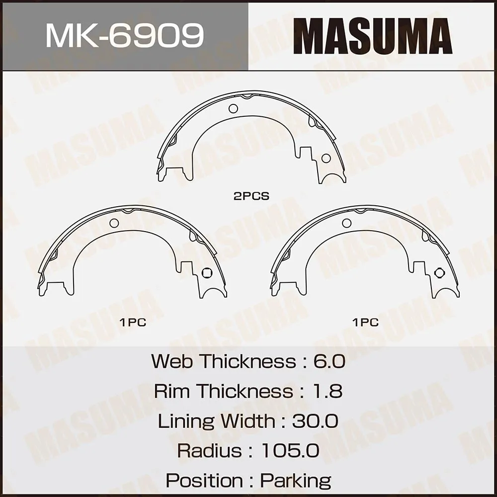 Колодки ручника MITSUBISHI MONTERO MASUMA MK-6909