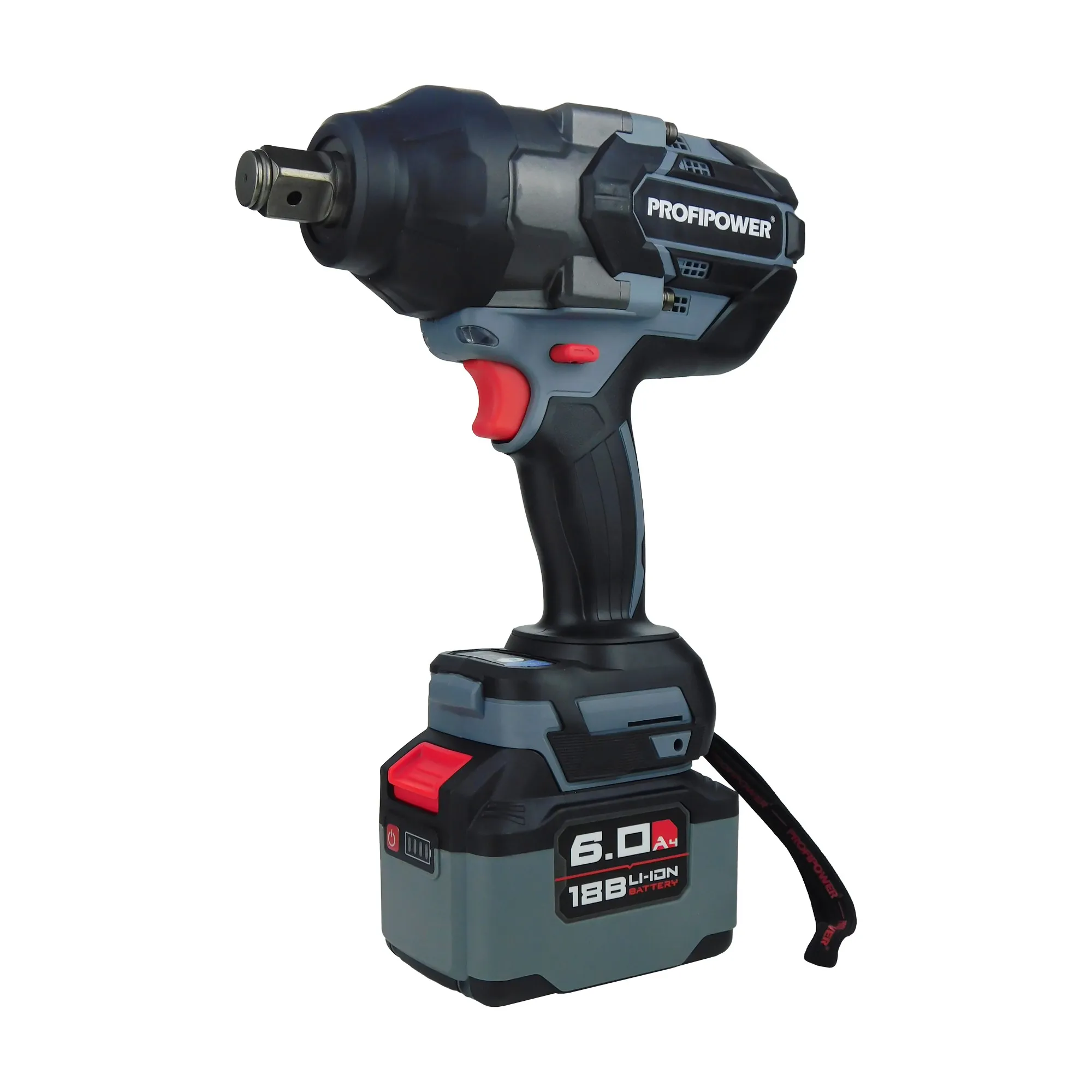 Аккумуляторный бесщеточный ударный гайковерт ProfiPower T-1200N  (Li-ion-1шт, 6.0Ач, 1200Нм, переходник 3/4-1/2, З/У, в кейсе)
