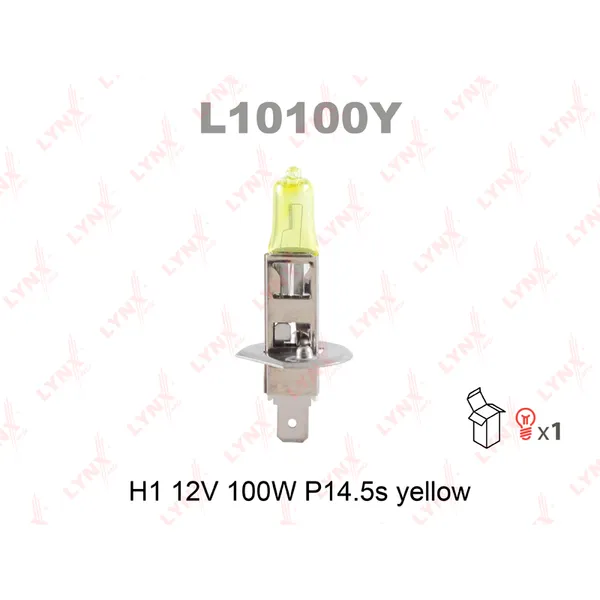 Лампа 12V H1 100W P14,5s LYNXauto L10100Y