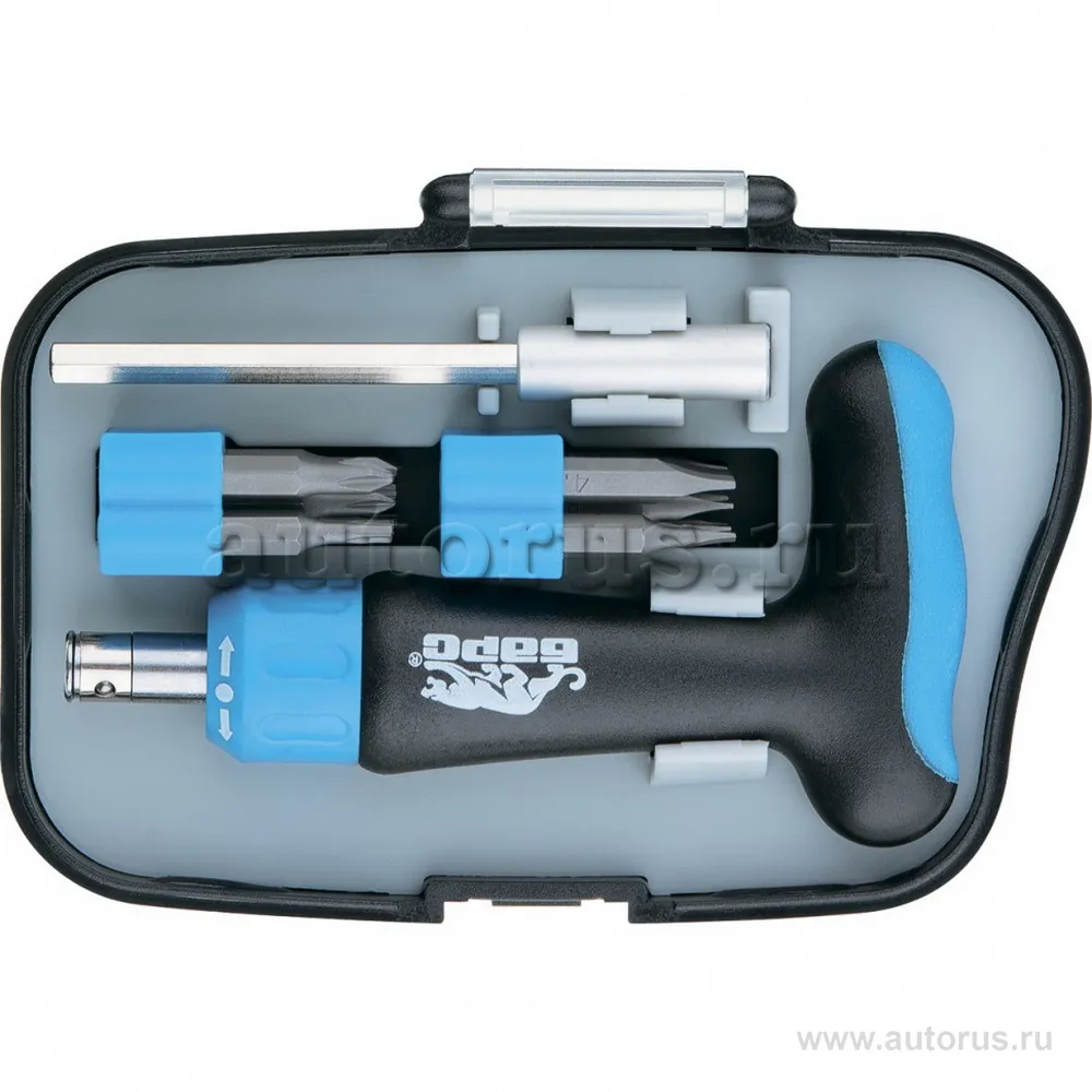 Отвертка Т-образная реверсивная с набором бит для точных работ, 18шт БАРС 13315