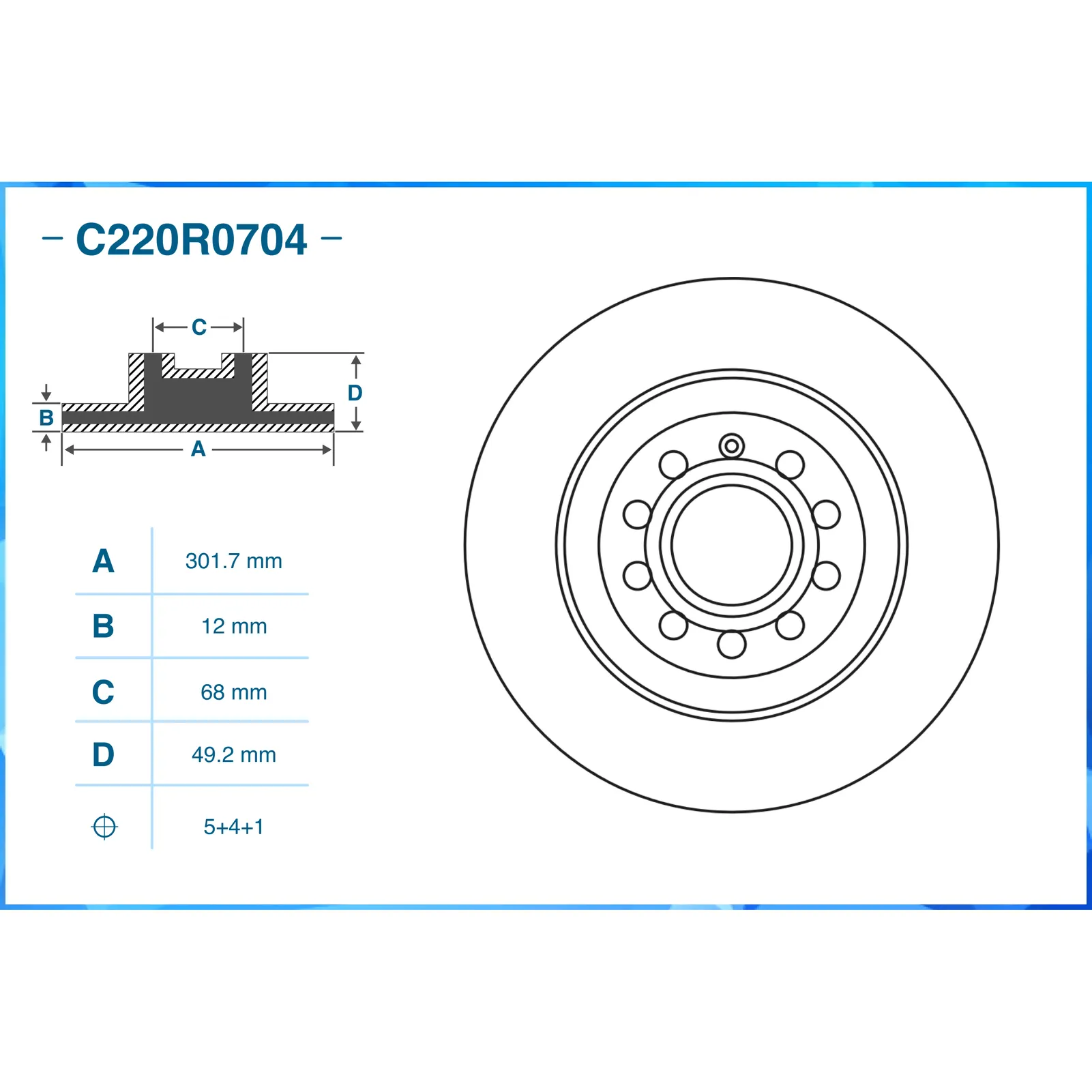 Диск тормозной задний CWORKS C220R0704