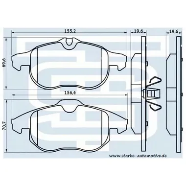Колодки тормозные OPEL VECTRA C передние STARKE 175-509