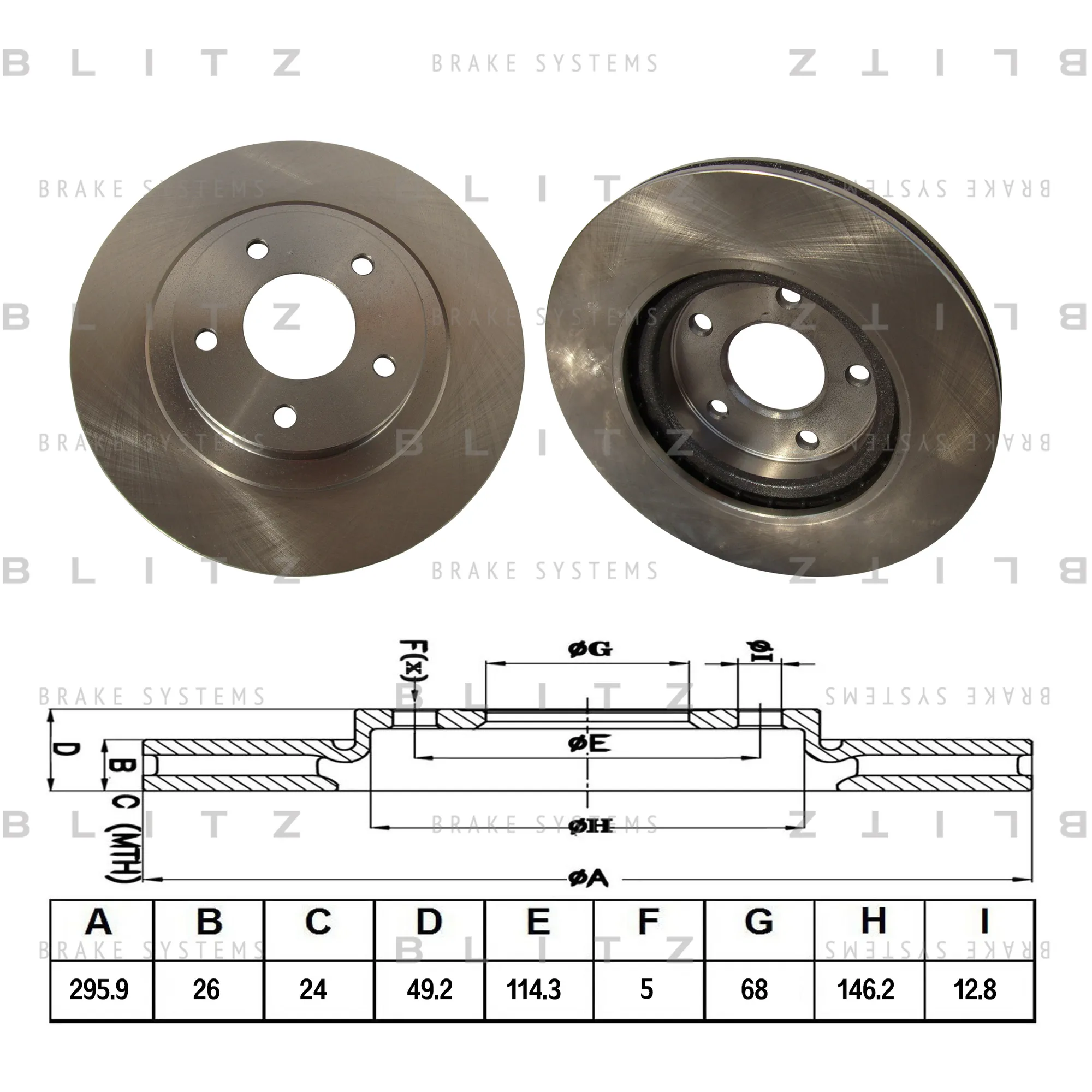 Диск тормозной передний вентилируемый NISSAN TEANA 08-> BLITZ BS0382