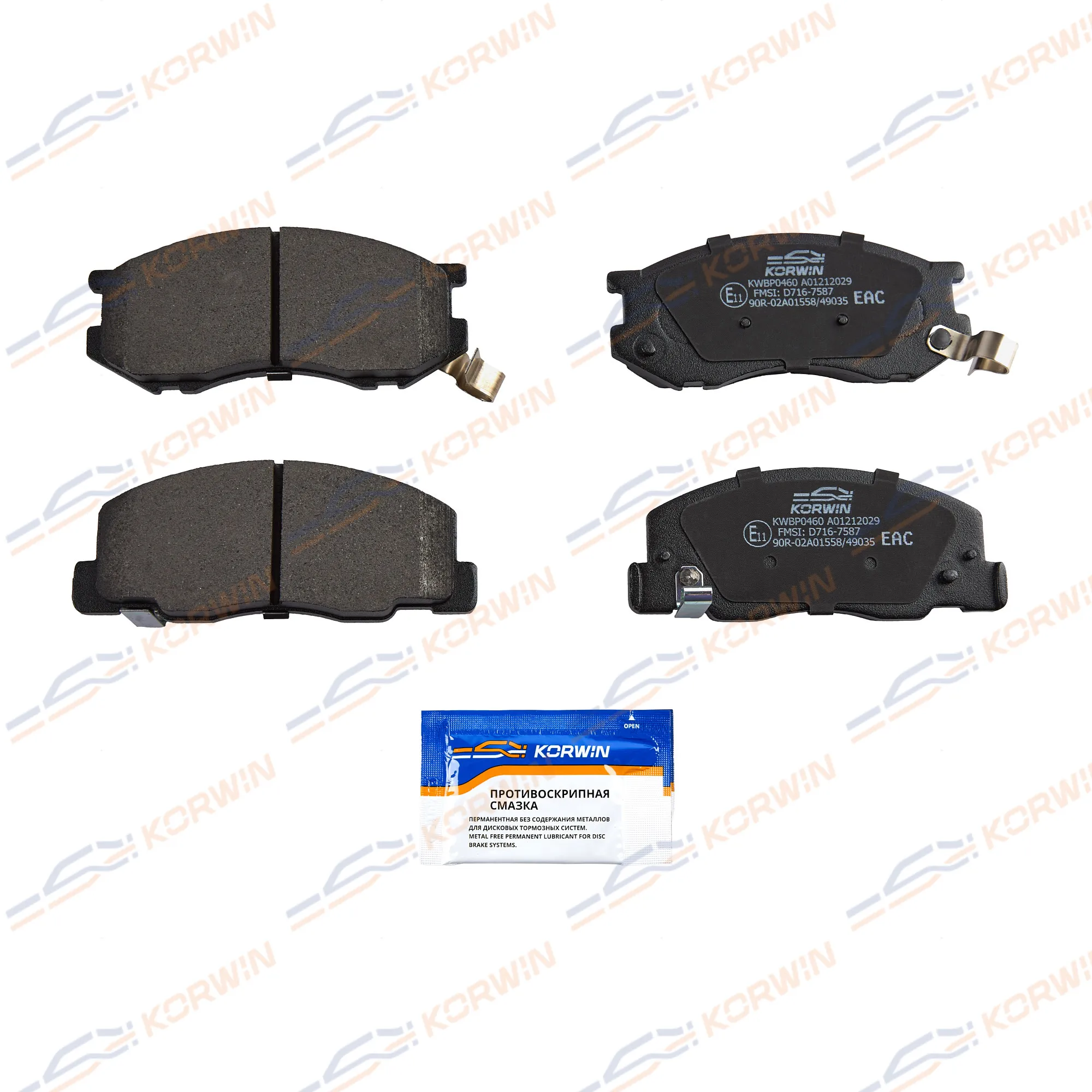 Колодки тормозные перед. Toyota Town Ace 83-04/Estima Emina/Lucida 90-99 KORWIN KWBP0460
