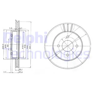 Диск тормозной 2шт в упаковке DELPHI BG3932