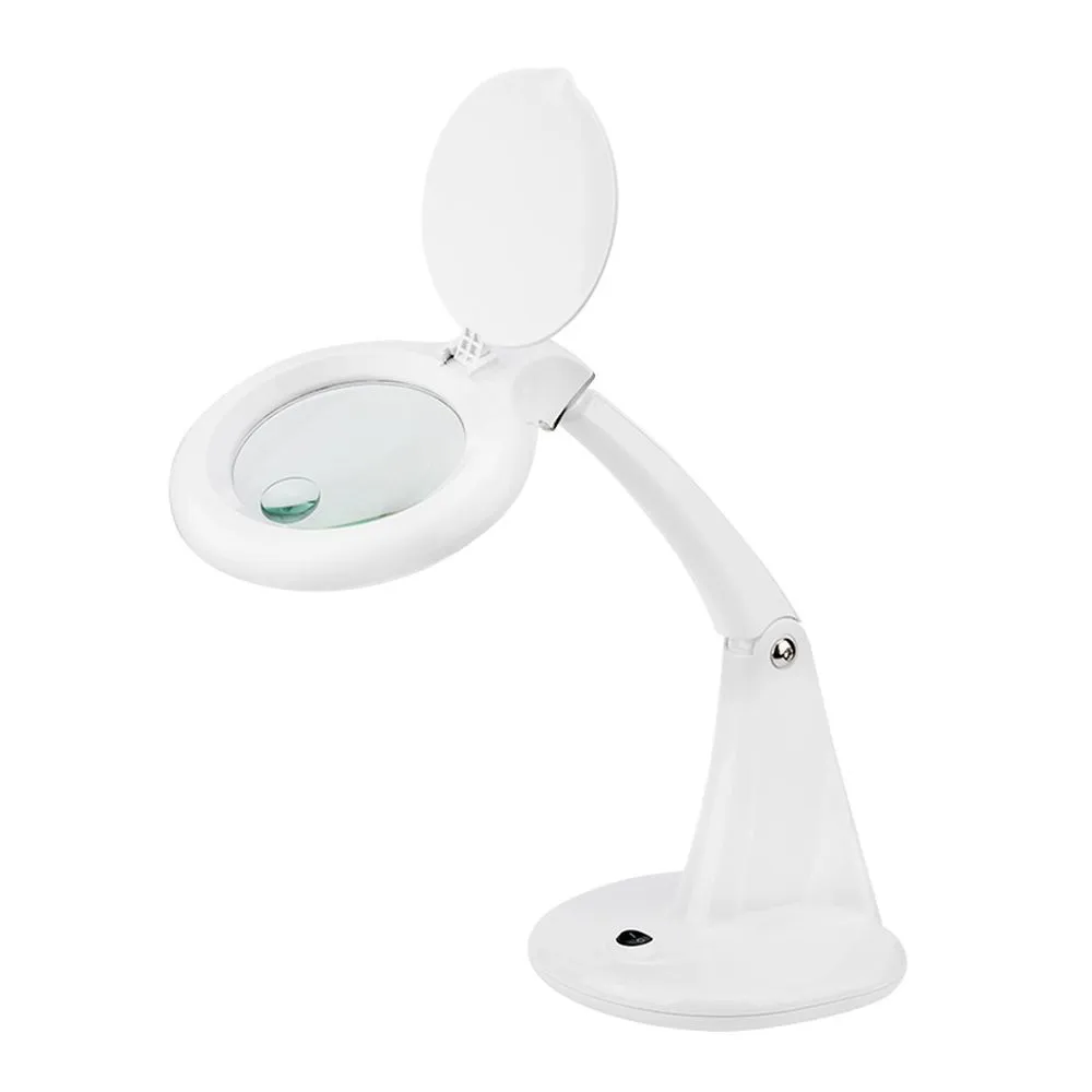 Лупа настольная 3D+12D с подсветкой 40 SMD LED, белая REXANT 31-0243