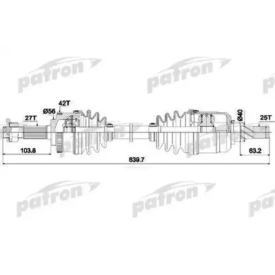 Полуось лев NISSAN: PRIMERA 1.6 90-96, PRIMERA Break 1.6 i PATRON PDS1620