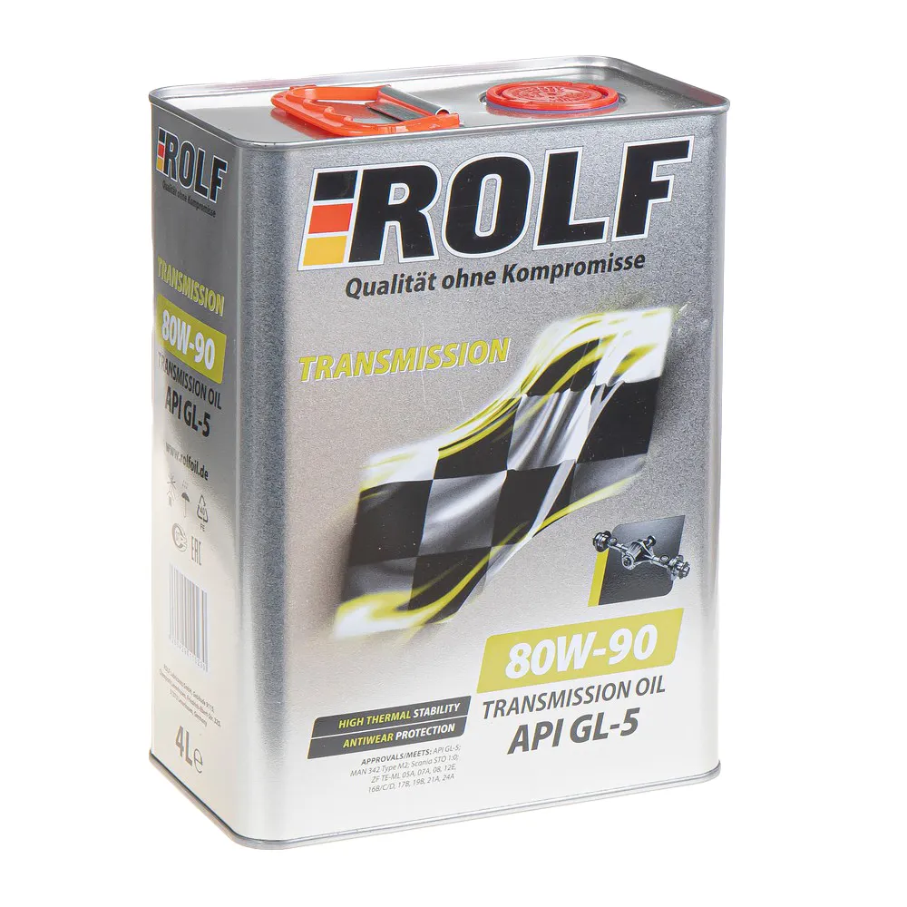 Масло трансмиссионное ROLF Transmission SAE 80W-90 API GL-5 минеральное 4л 322243